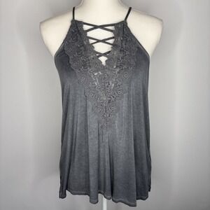 Aero Soft and Sexy Tank Top Size Medium Lace Strappy Festival Boho